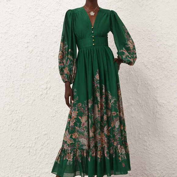 Zimmermann RHIANNON Deep V-neck Long-sleeved Maxi Dress - Picture 5 of 15